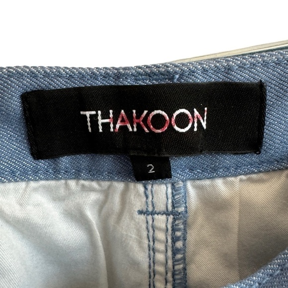 Thakoon Chambray Wrapped Side Button Skort/Shorts, Size 2 - Picture 5 of 8